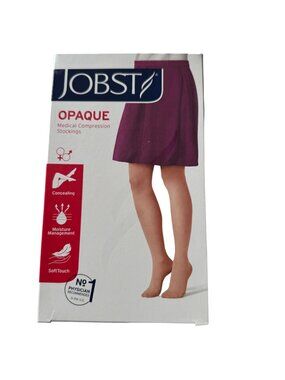 Jobst Opaque Black THIGH Open Toe Compression Stockings 20-30mmHg Support XL